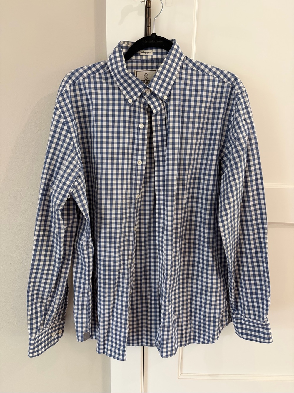 Todd Snyder Blue & White Gingham Button-Down Shirt - 16.5” 34/35